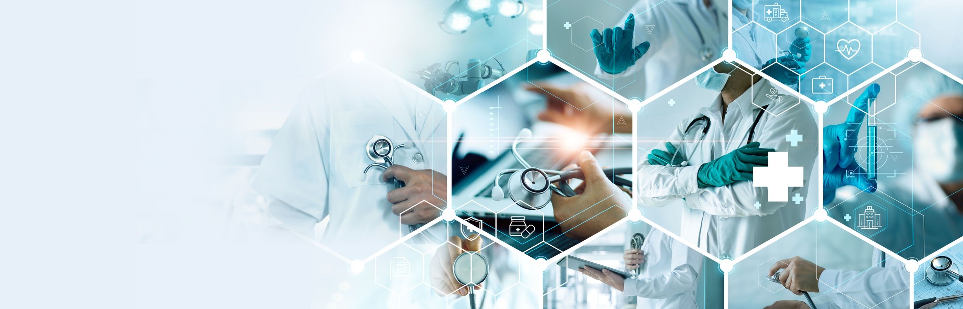 Healthcare and medical doctor working with professional team in physician, nursing assistant, laboratory research and development. Medical technology service to solve people health, Medical business.